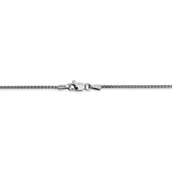 1.25mm, 14k White Gold, Solid Spiga Chain Necklace, 16 Inch - Picture 4 of 8